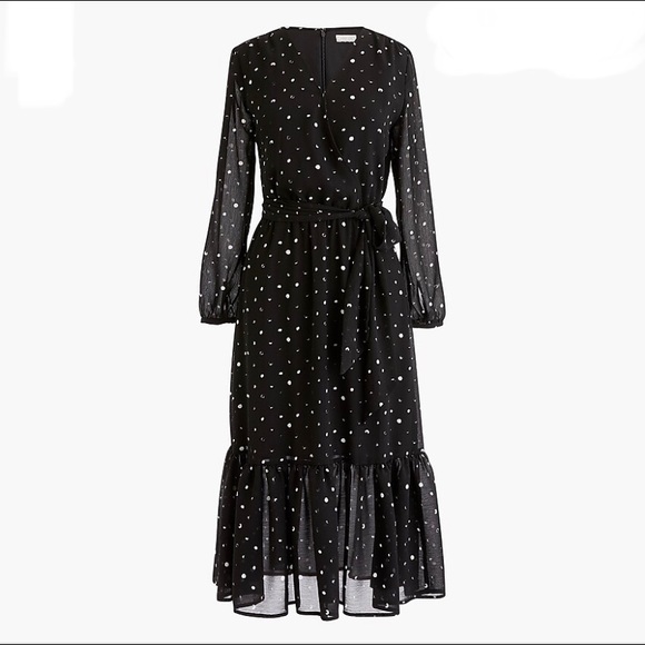 NWT J. Crew faux-wrap dress in chiffon crinkle - Picture 2 of 7